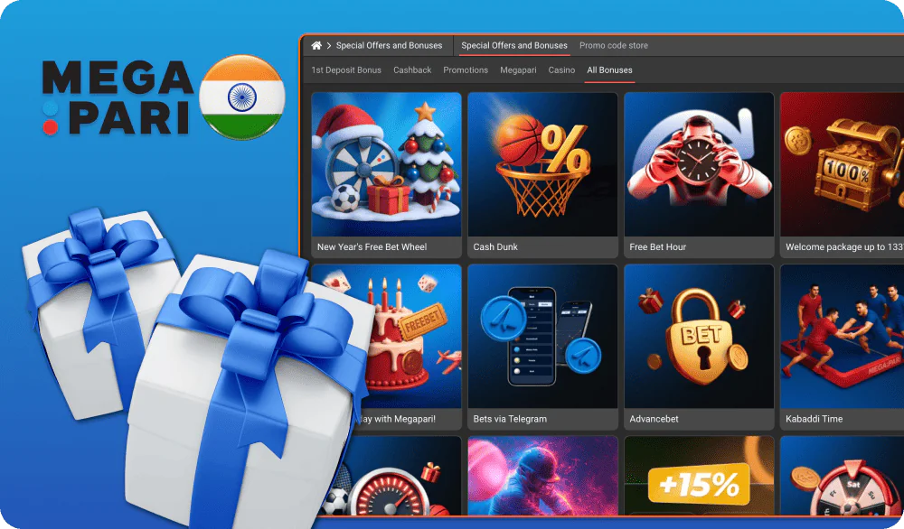 Bonuses at Megapari Casino in India